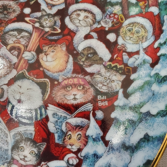 Santa Claws Bill Bell limited edition collectible Christmas cat porcelain plate - Picture 6 of 11
